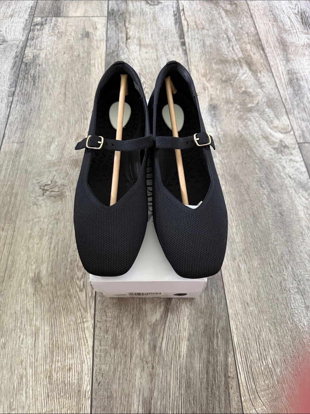 New With Box Dream Pairs Mary Jane Black Knit Flats Size 9